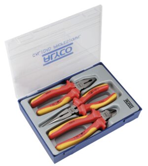 JUEGO 3 ALICATES AISLADOS CAJA PLÁSTICO