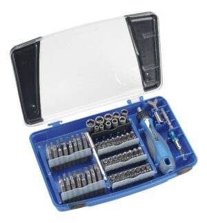 JUEGO 96 PZAS ATORNILLADOR+PUNTAS+VASOS