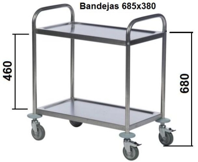 Carro 2 bandejas inox. - Imagen 3