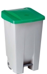 Cubo tapa verde 60 l. con pedal y ruedas