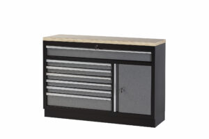 BANCO FIJO GARAJE CON BASE DE MADERA
