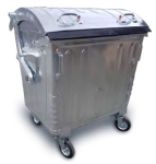 Contenedor de acero Galvanizado con tapa de cúpula 1.100 L.