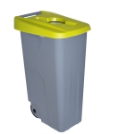 Contenedor de reciclaje 110 l. amarillo con boca