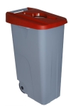 Contenedor de reciclaje 110 l. rojo con boca