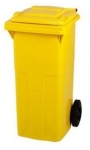 Cubo basura 120 l.  Amarillo