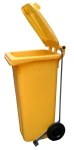 Cubo reciclaje amarillo 120 l. Con pedal de apertura de tapa