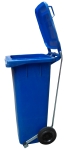Cubo reciclaje azul 120 l. Con Pedal de apertura de tapa
