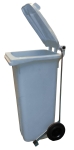 Cubo reciclaje gris 120 l. Con Pedal de apertura de tapa