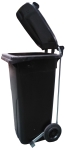 Cubo reciclaje negro 120 l. Con Pedal de apertura de tapa