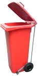 Cubo reciclaje rojo 240 l. con pedal de apertura de tapa