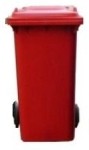 Cubo basura 240 l. Rojo