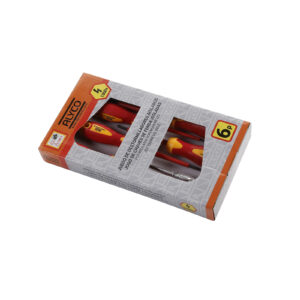 JUEGO DE 6 DESTORNILLADORES AISLADOS VDE EN CAJA CARTÓN ALYCO ORANGE
