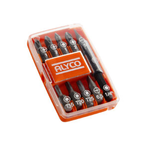 JUEGO 10 PZAS DE PUNTAS DE 1/4" EN CAJA DE PLÁSTICO ALYCO ORANGE
