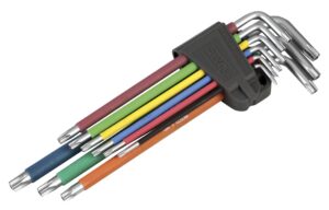 JUEGO 9 LLAVES TORX INV MULTICOLOR