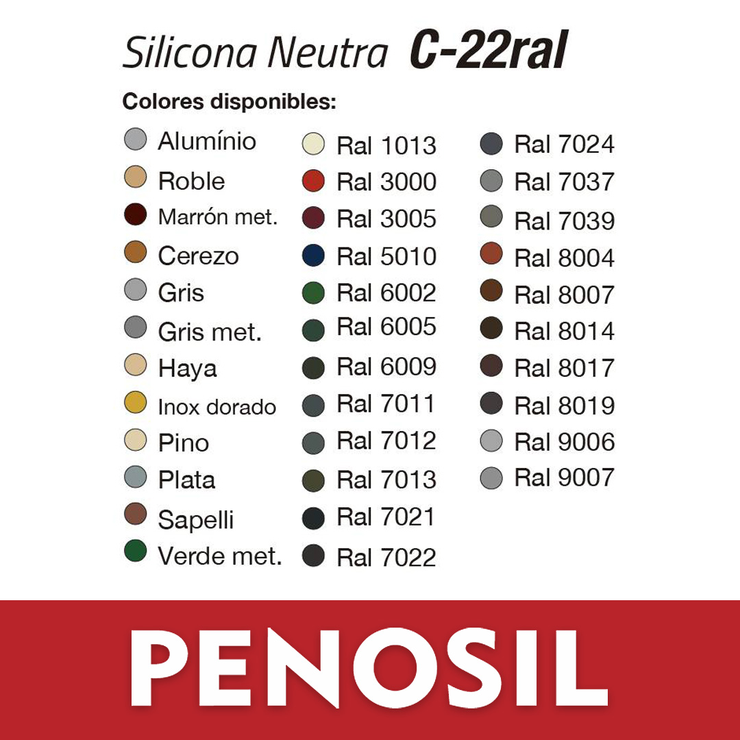 Silicona neutra para ventanas C-22 RAL 3000 - Imagen 2